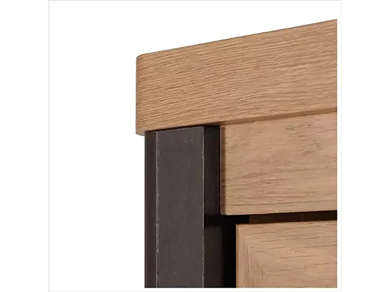 Vitrine 2+2 portes arrondis noir/naturel