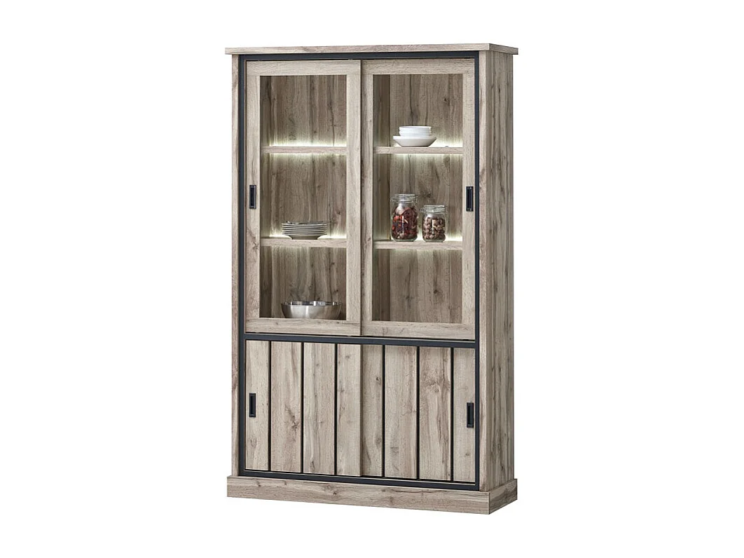 Vitrine Lena 2+2 portes coulissantes LED
