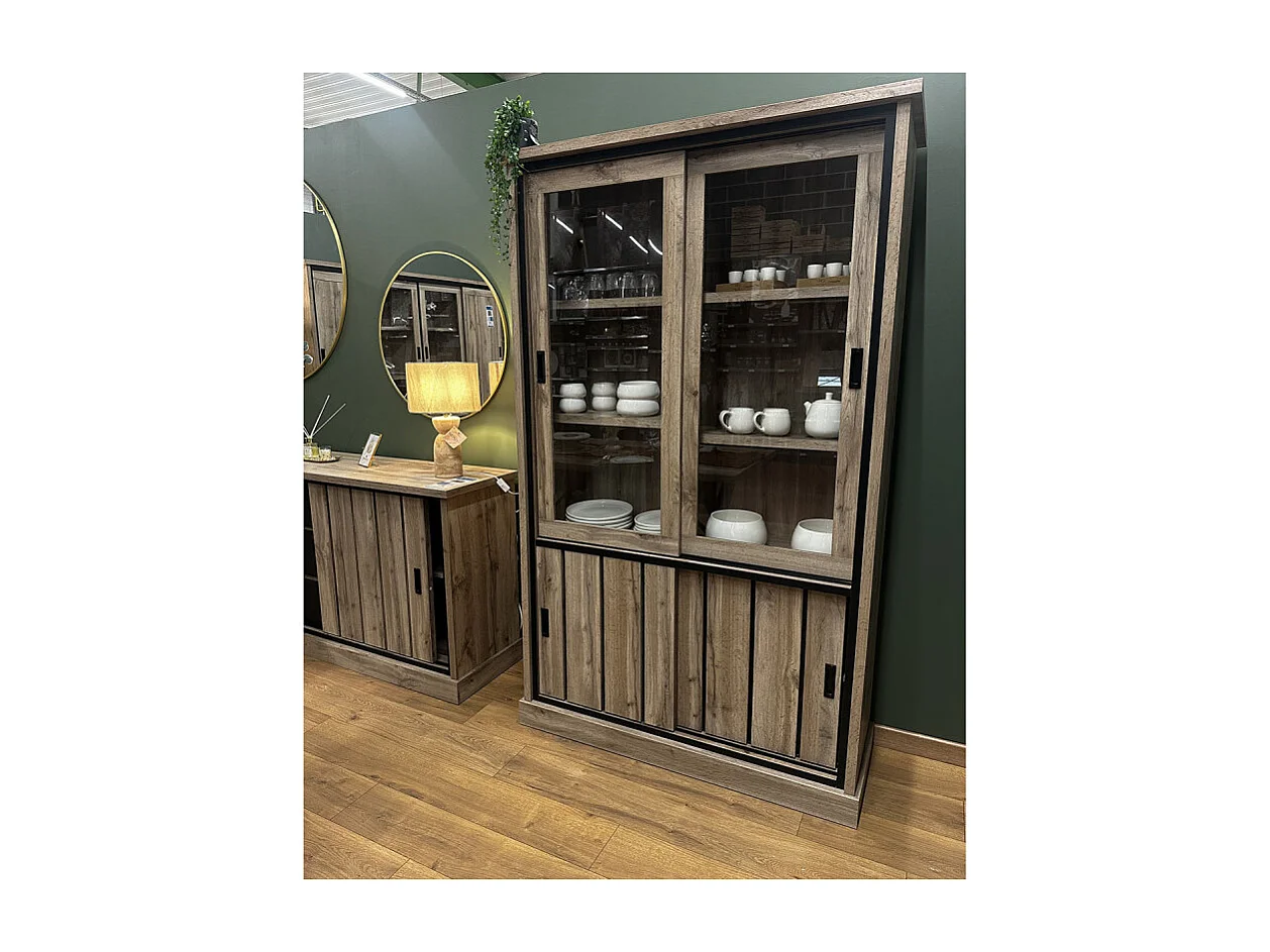 Vitrine Lena 2+2 portes coulissantes LED