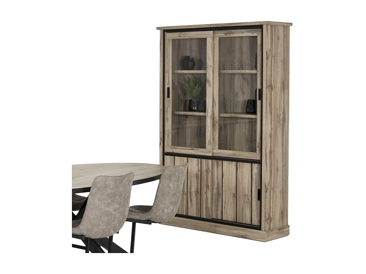 Vitrine Lena 2+2 portes coulissantes LED