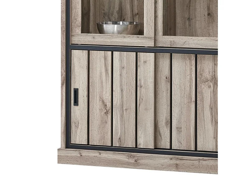 Vitrine Lena 2+2 portes coulissantes LED