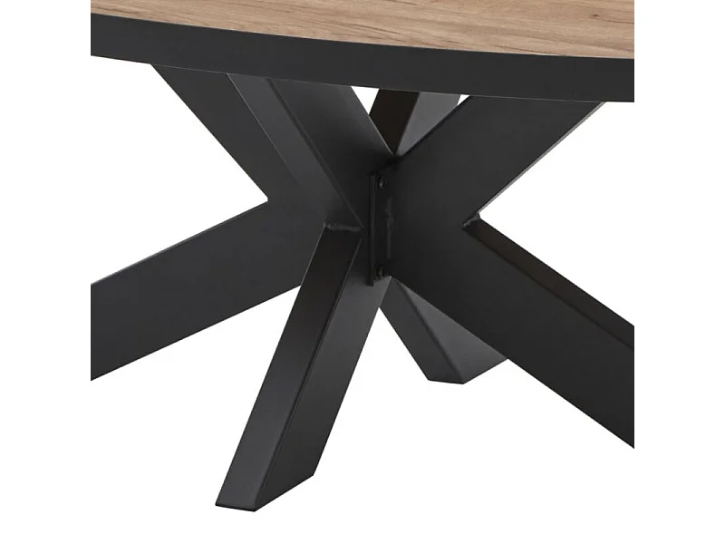 Table basse ovale 130x70 cm pieds étoile Lio