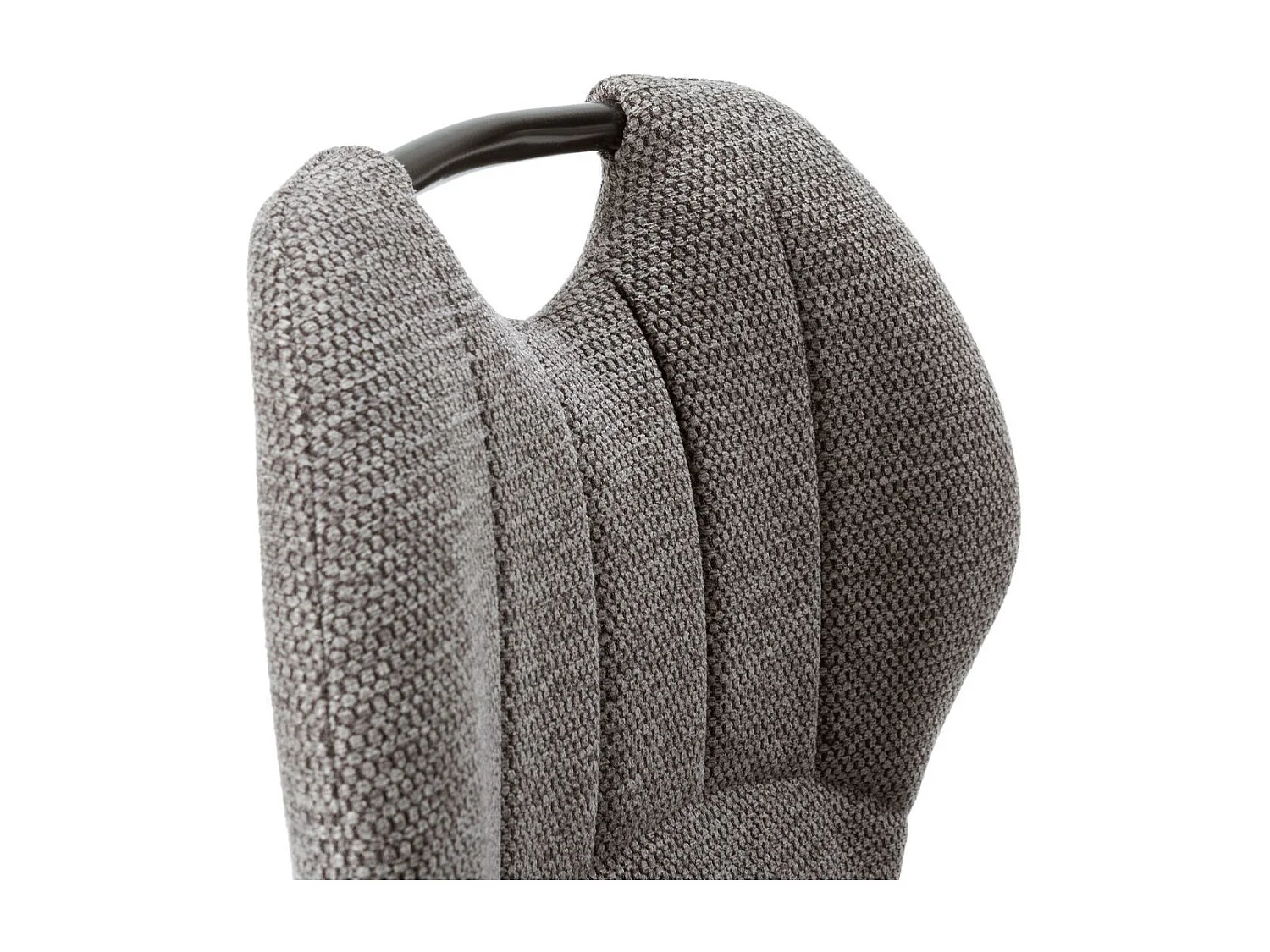 Lot de 2 chaises en tissu polyester maillé gris avec poignée et pieds en métal laqué noir - MILDA