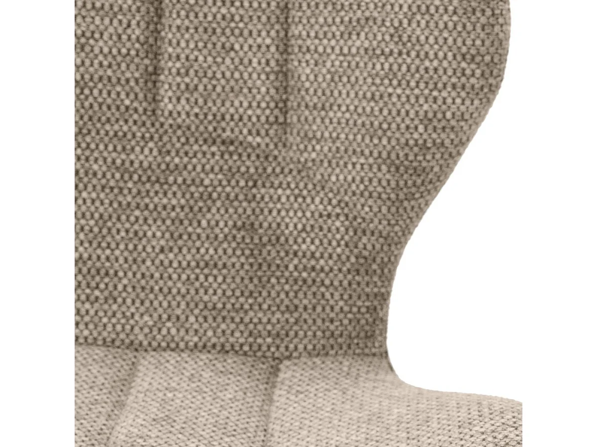 Lot de 6 chaises en tissu polyester maillé brun avec poignée et pieds en métal laqué noir - MILDA