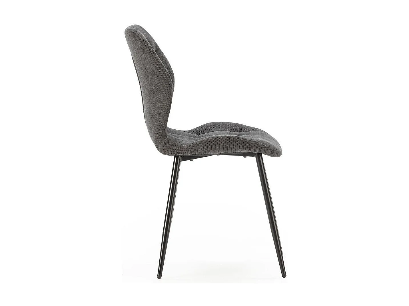 Lot de 4 chaises en tissu polyester maillé gris anthracite et pieds en métal laqué noir - NALCY