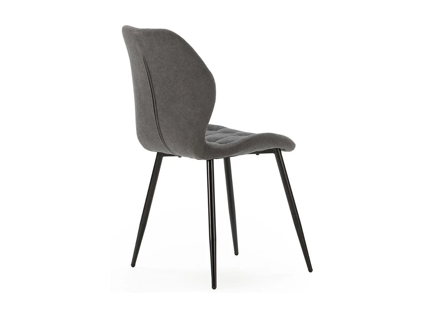 Lot de 4 chaises en tissu polyester maillé gris anthracite et pieds en métal laqué noir - NALCY