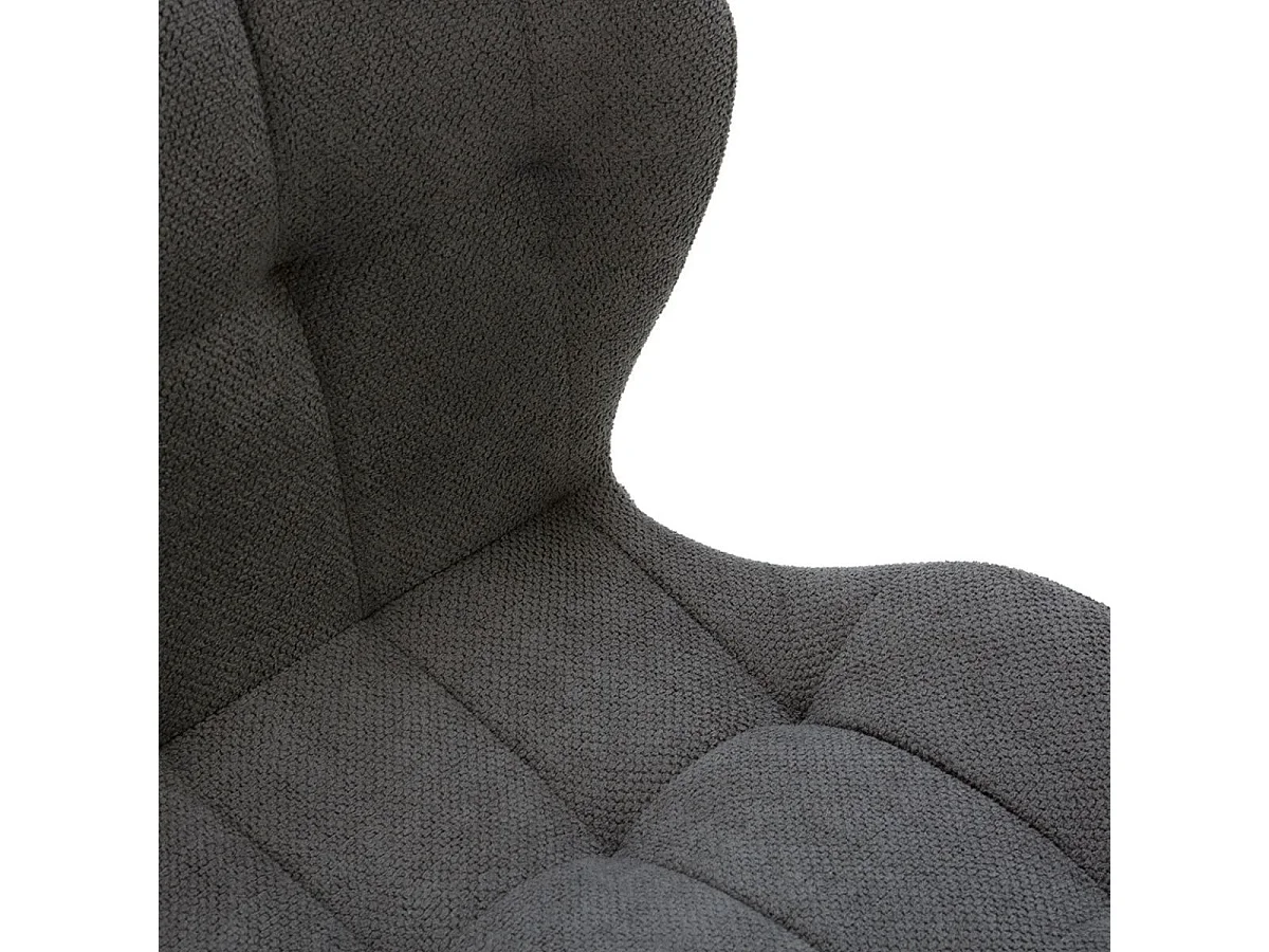 Lot de 2 chaises en tissu polyester maillé gris anthracite et pieds en métal laqué noir - NALCY