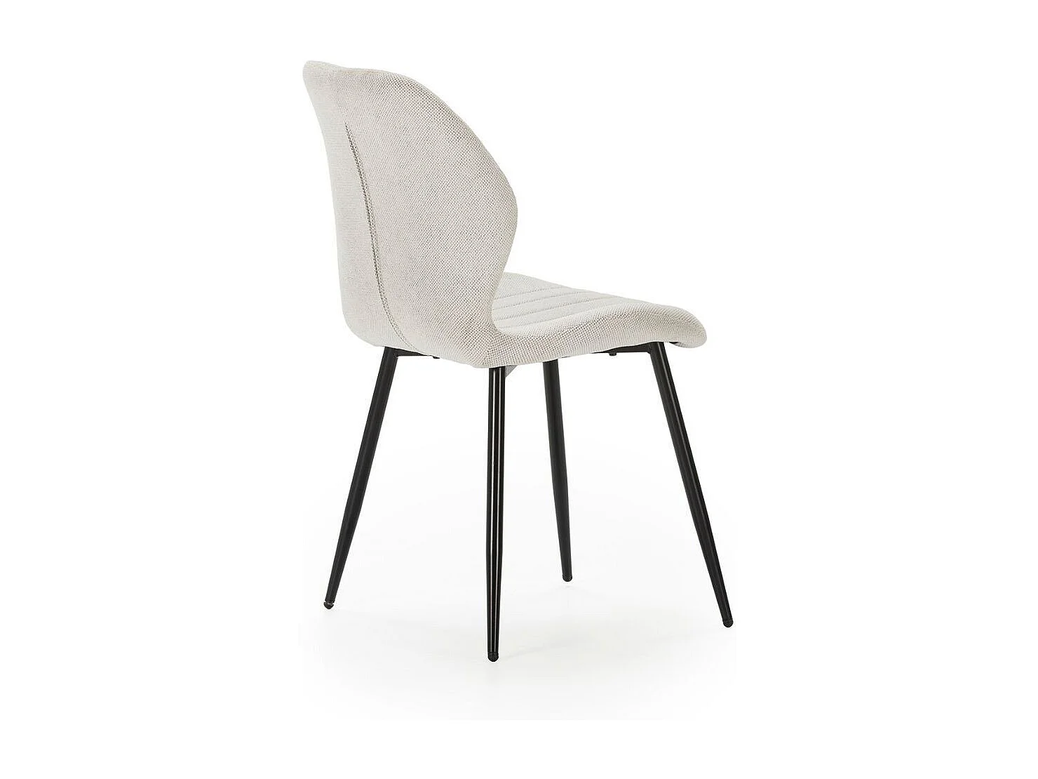 Lot de 2 chaises en tissu polyester maillé crème et pieds en métal laqué noir - MALDI