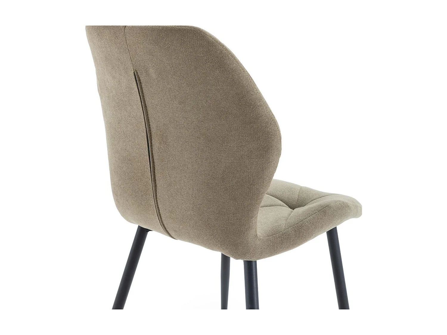 Lot de 6 chaises en tissu polyester doux vert et pieds en métal laqué noir - LUCIANA