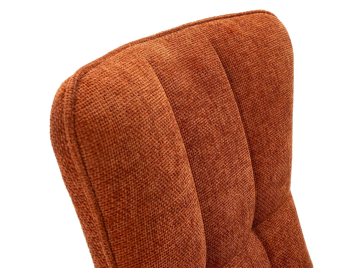 Lot de 4 chaises en tissu polyester doux terracotta et pieds en métal laqué noir - DAMYAN