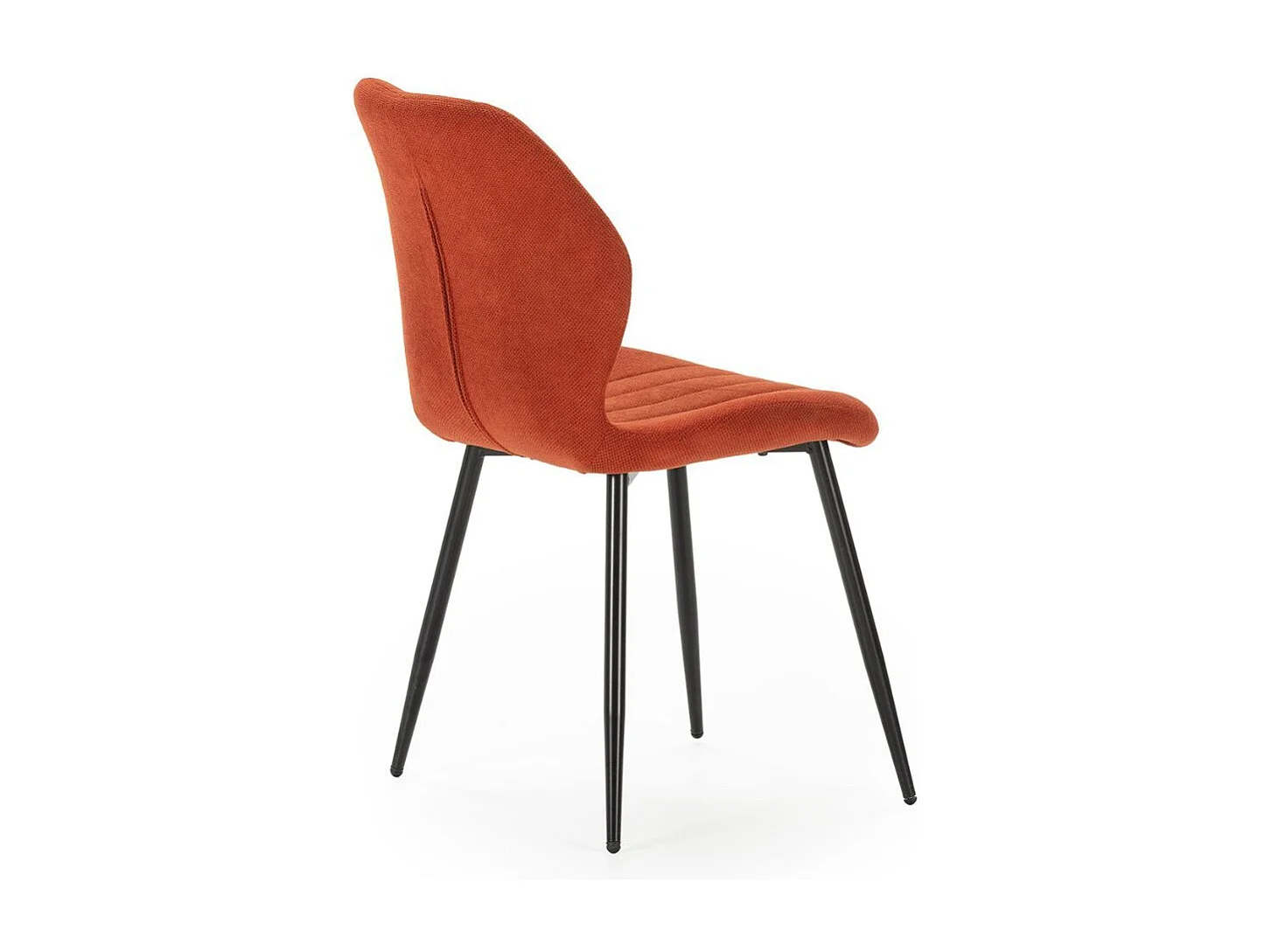 Lot de 2 chaises en tissu polyester maillé brique et pieds en métal laqué noir - MALDI