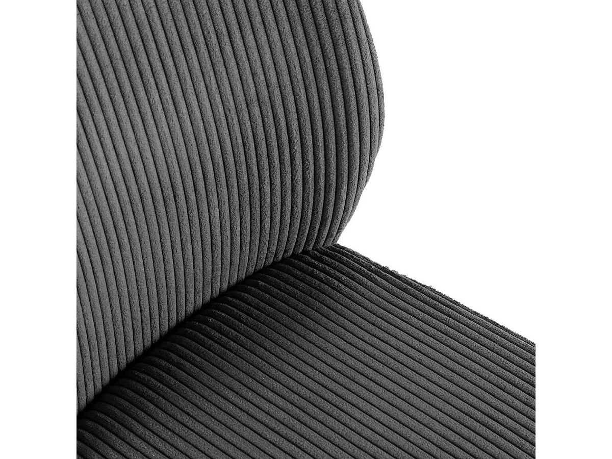 Lot de 6 chaises en velours côtelé et pieds en métal laqué noir coloris anthracite - BANIL