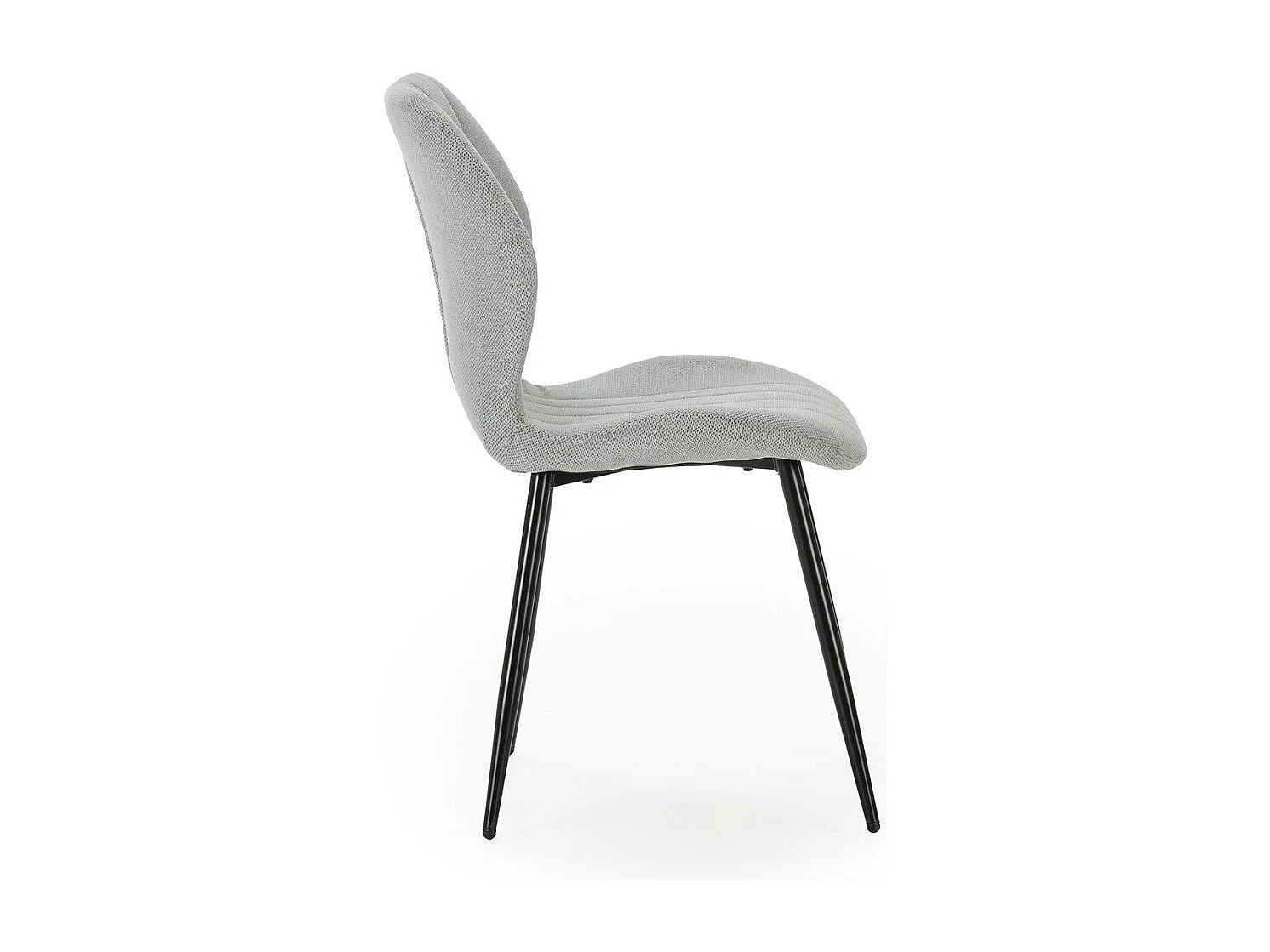 Lot de 2 chaises en tissu polyester maillé gris clair et pieds en métal laqué noir - MALDI