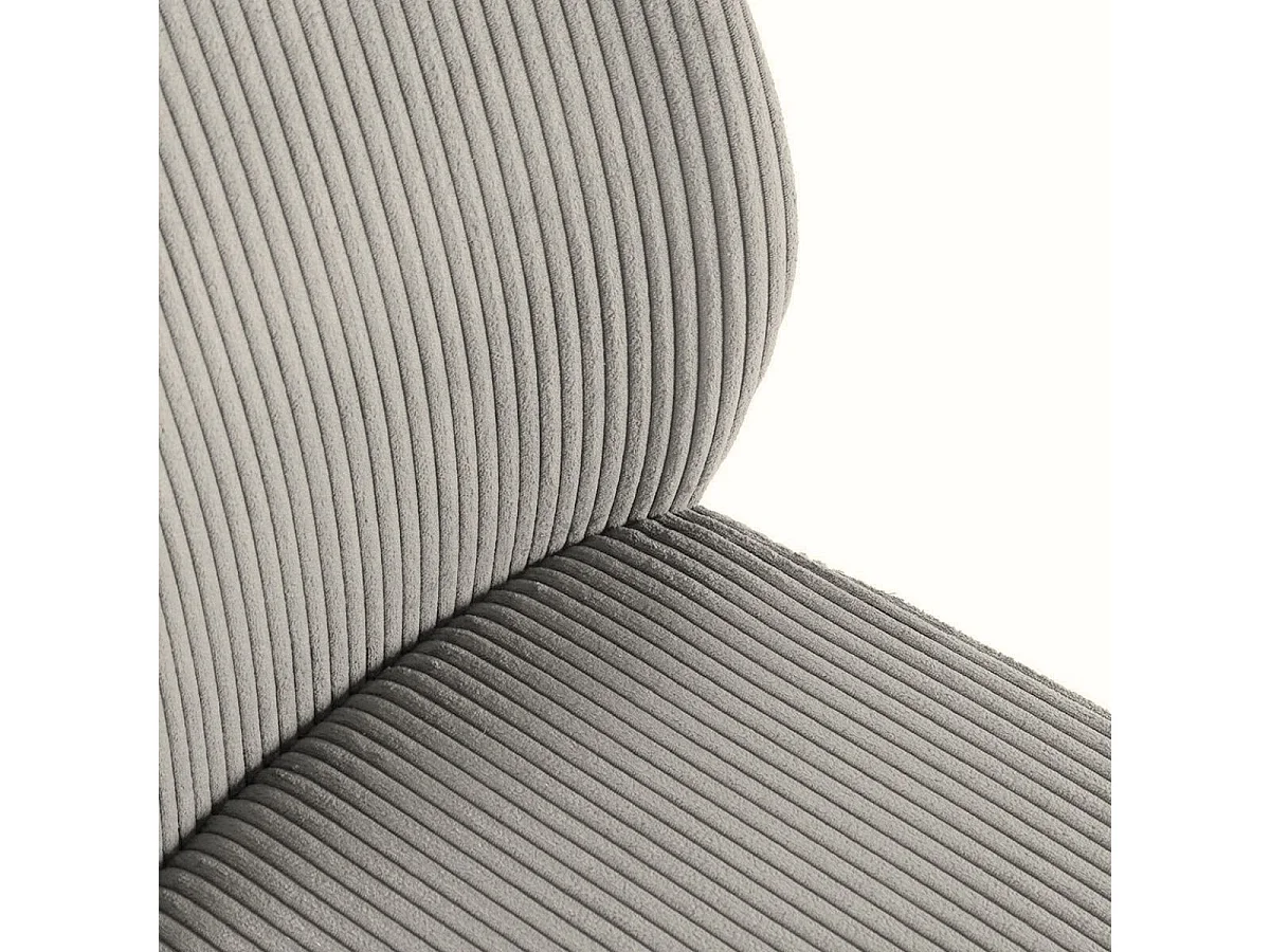 Lot de 2 chaises en velours côtelé et pieds en métal laqué noir coloris gris - BANIL