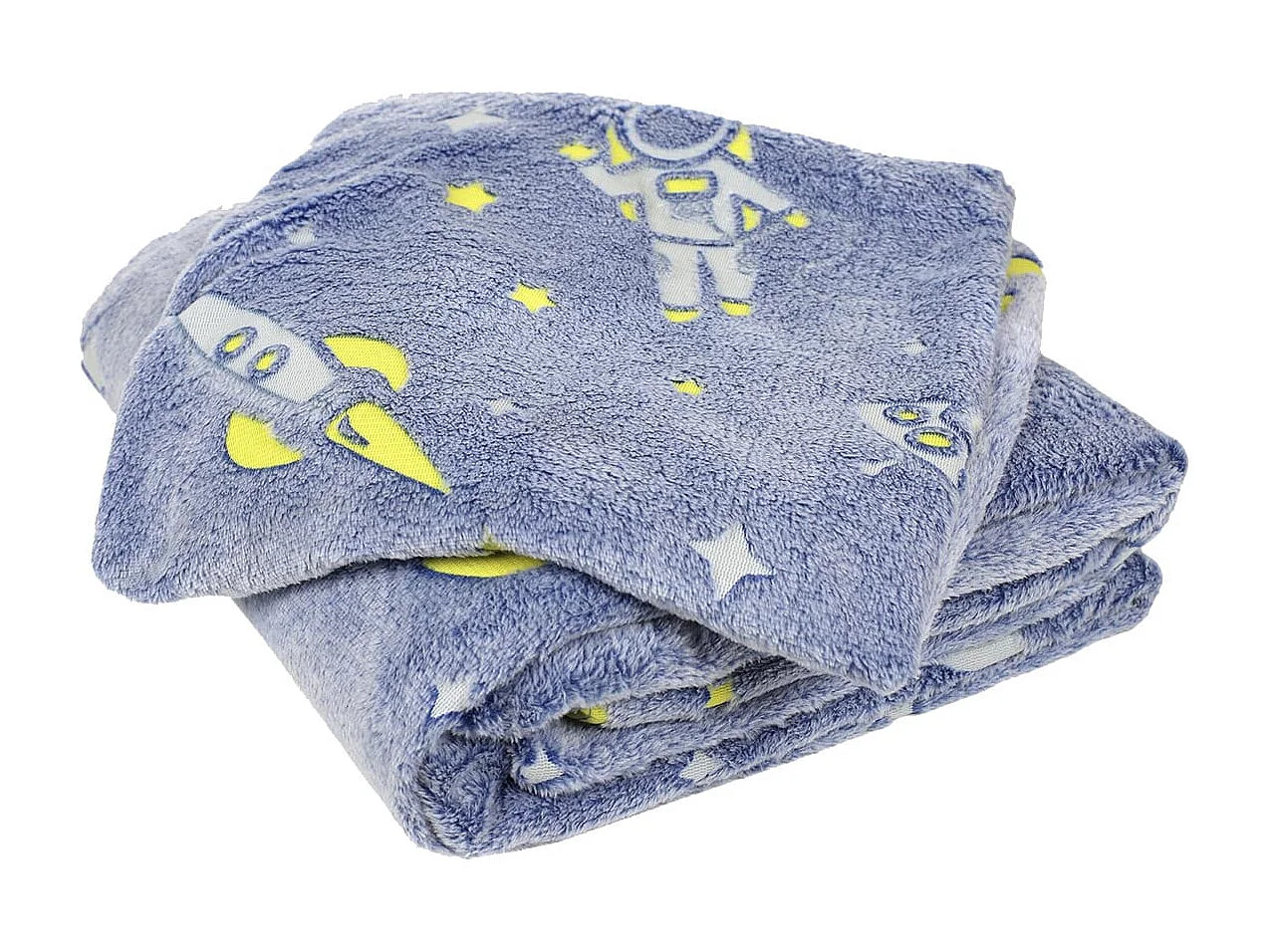 Parure de Lit Phosphorescente 140x200cm Bleue Motifs Spaciaux - WOLOWITZ