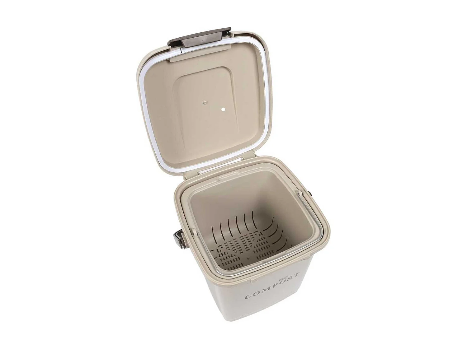 Poubelle à Compost 8L avec Panier Perforé et Couvercle à Clapet - FLIRIS