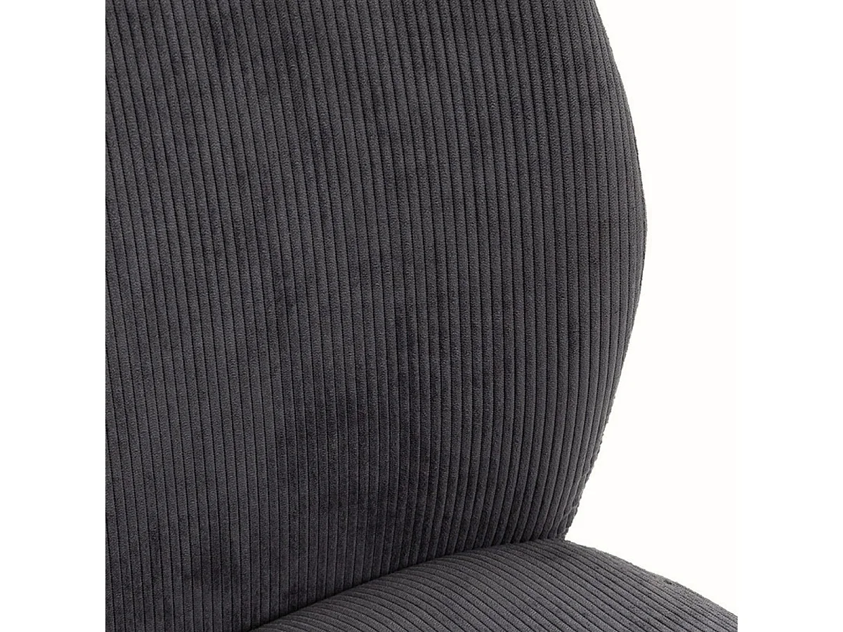 Lot de 4 chaises en velours côtelé et pieds en métal laqué coloris gris anthracite - ALIAN