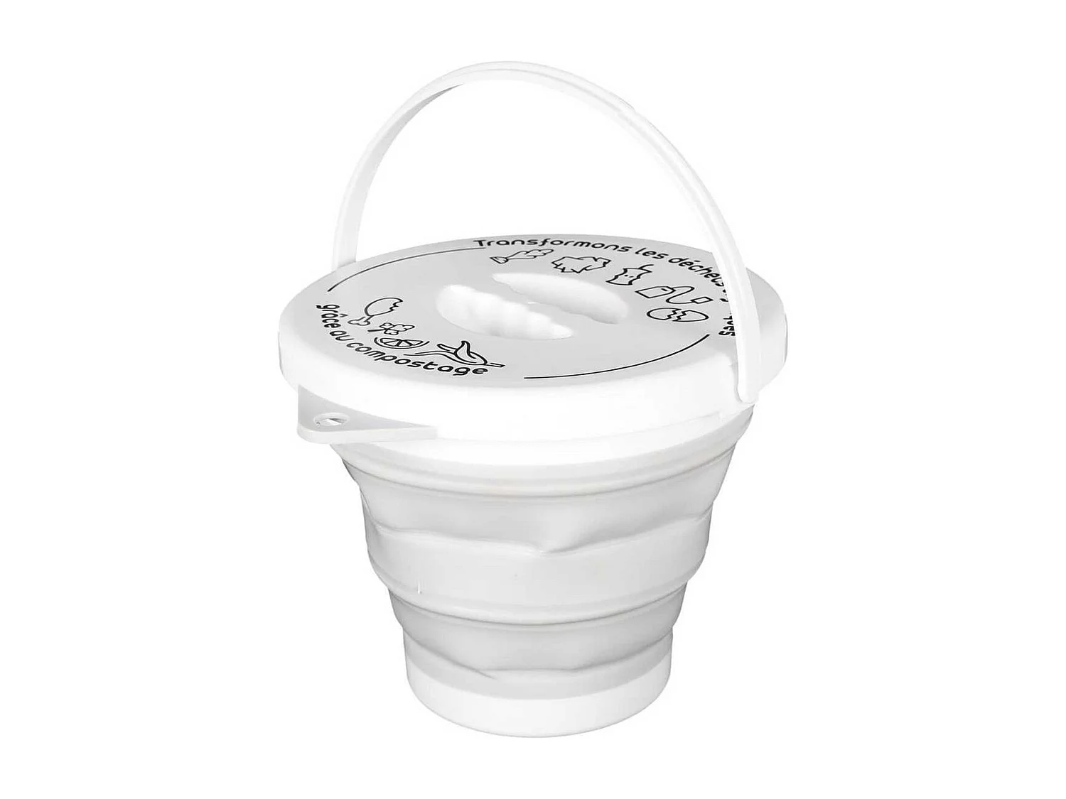 Seau à Compost Pliable 5L avec Anse et Couvercle - DAMIR