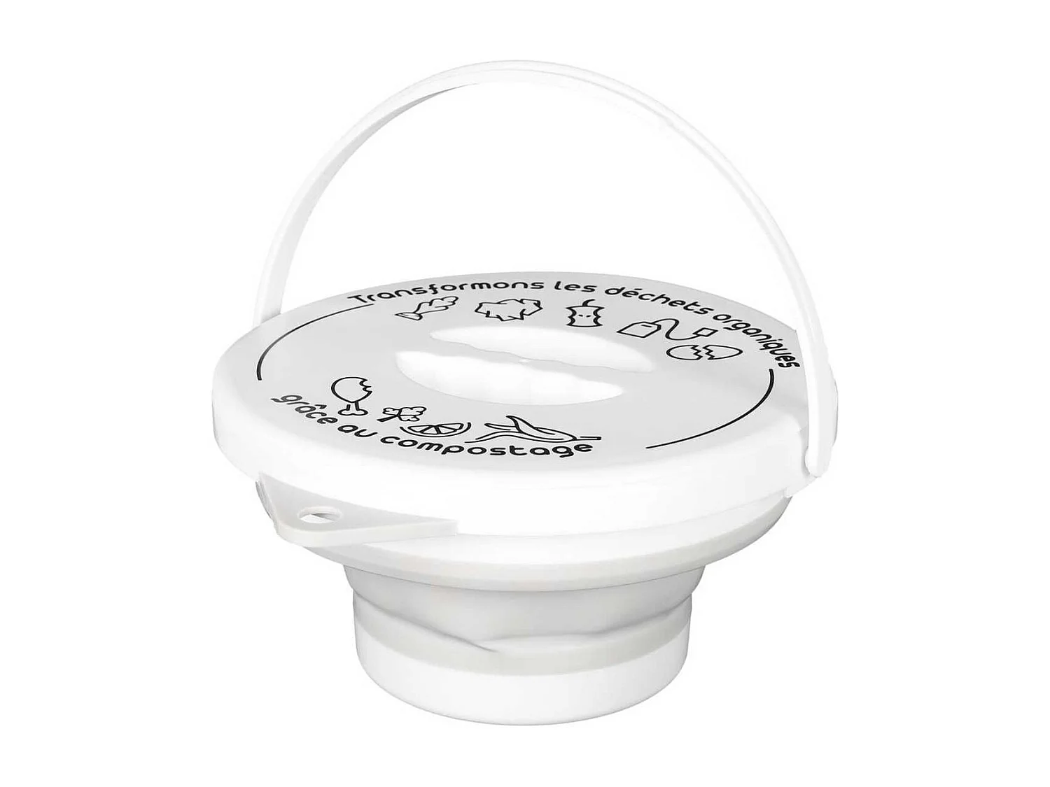 Seau à Compost Pliable 5L avec Anse et Couvercle - DAMIR