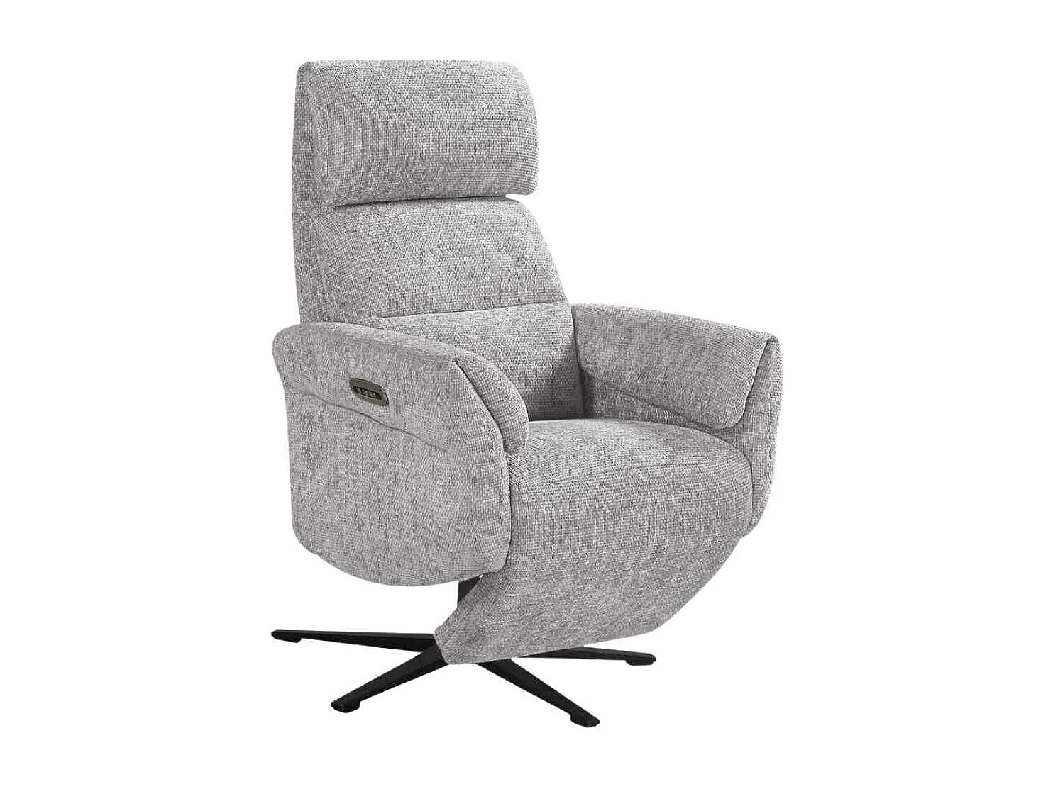 Fauteuil relax électrique pivotant tissu maillé ultra doux gris - LAMA