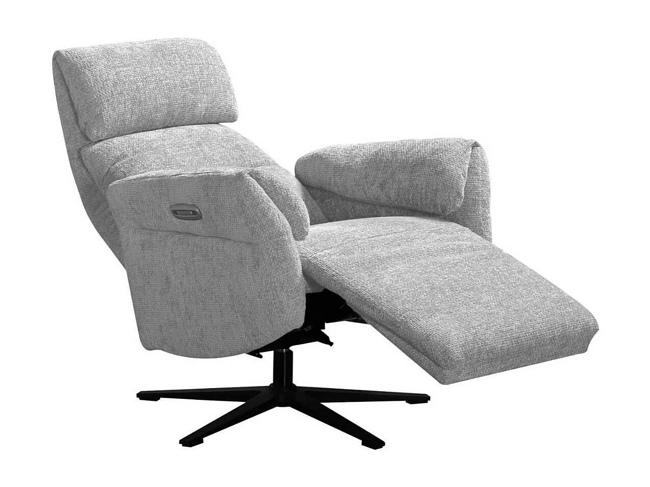 Fauteuil relax électrique pivotant tissu maillé ultra doux gris - LAMA