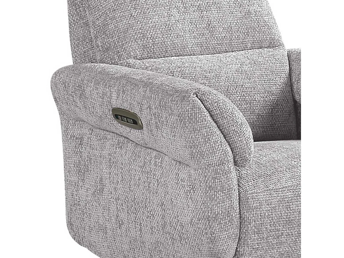 Fauteuil relax électrique pivotant tissu maillé ultra doux gris - LAMA