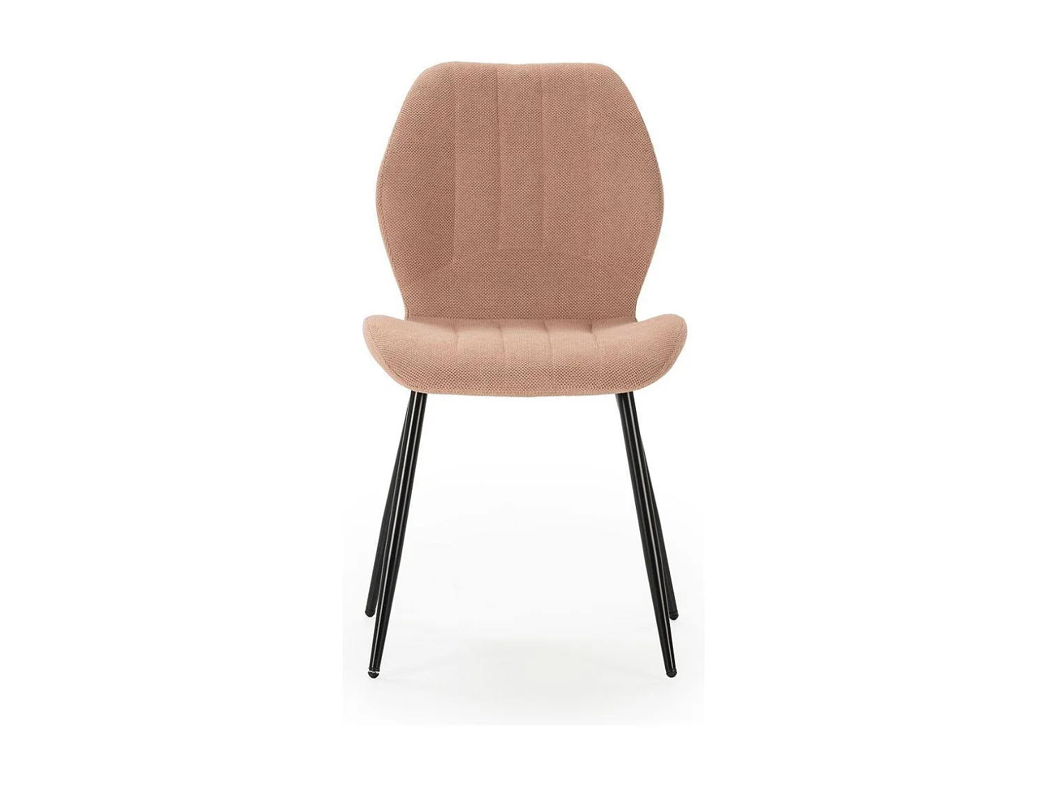 Lot de 2 chaises en tissu polyester maillé saumon et pieds en métal laqué noir - MALDI