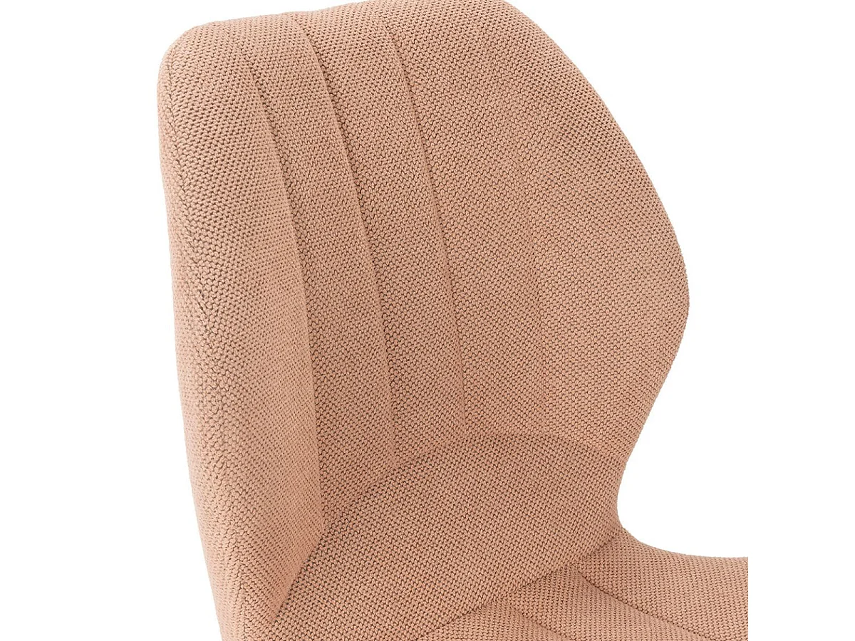 Lot de 2 chaises en tissu polyester maillé saumon et pieds en métal laqué noir - MALDI