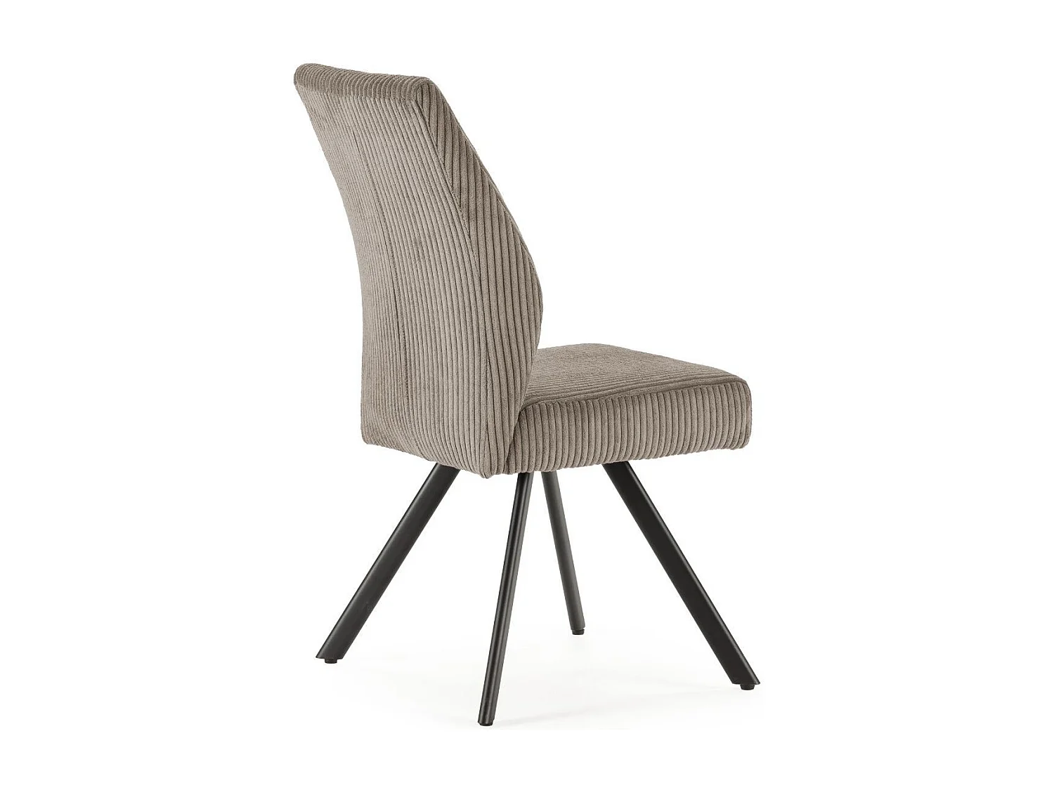 Lot de 6 chaises en velours côtelé et pieds en métal laqué noir coloris gris - BANIL