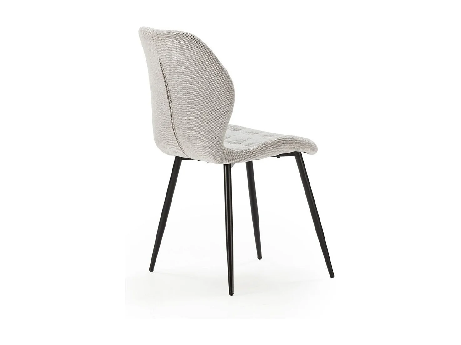 Lot de 6 chaises en tissu polyester maillé gris clair et pieds en métal laqué noir - NALCY