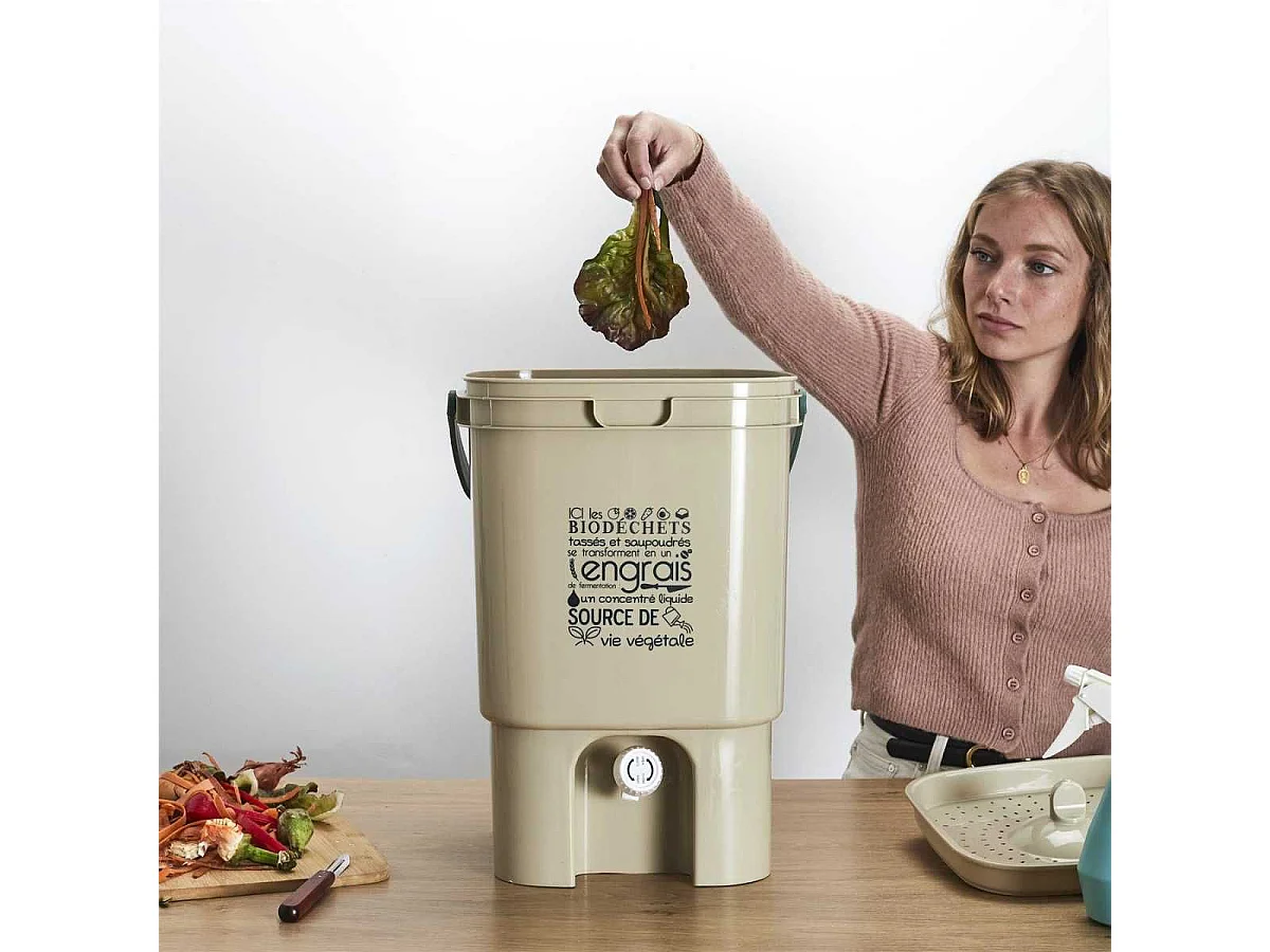 Composteur de Cuisine 19L avec Robinet pour Engrais Liquide - GORIL