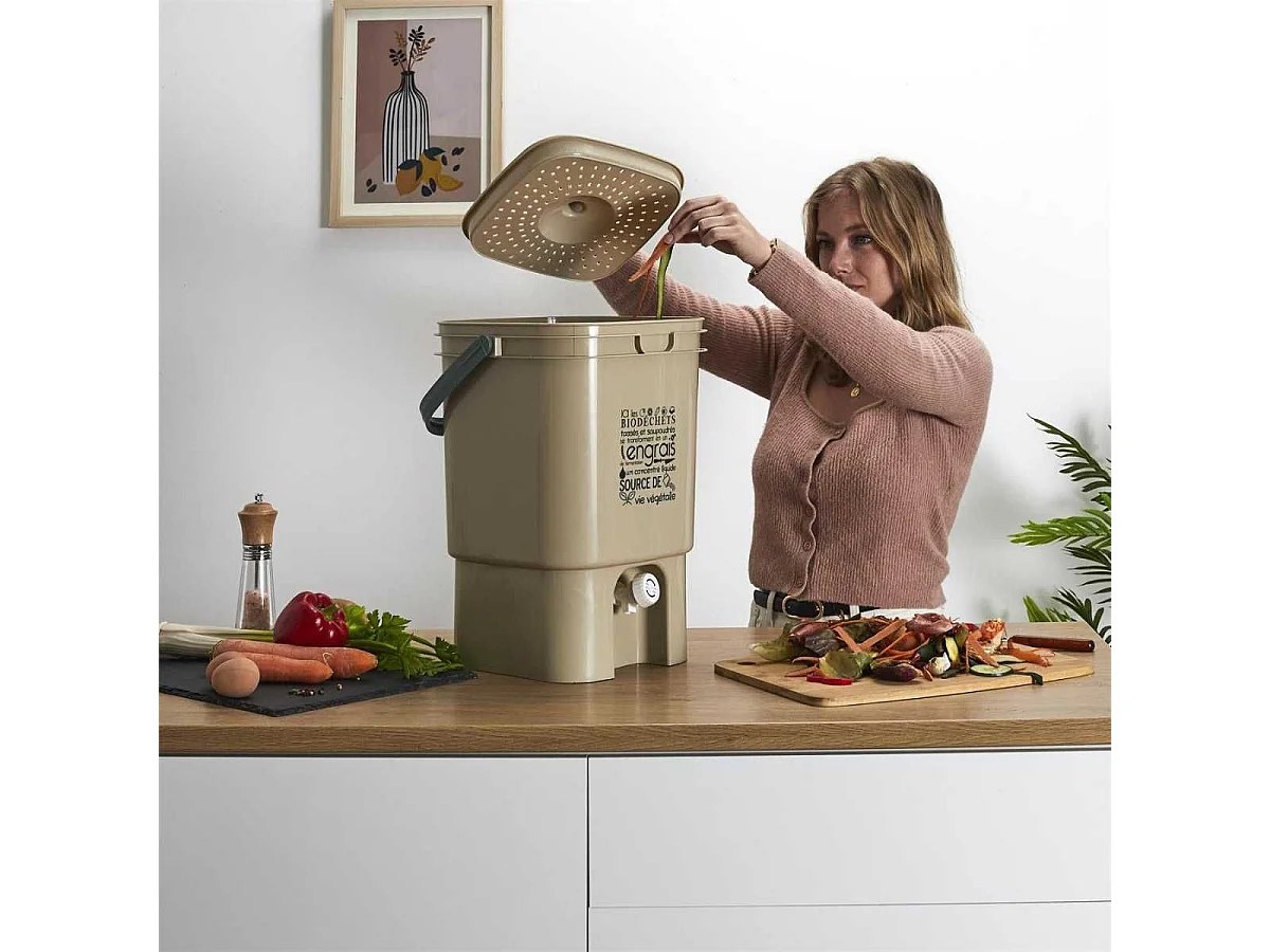 Composteur de Cuisine 19L avec Robinet pour Engrais Liquide - GORIL