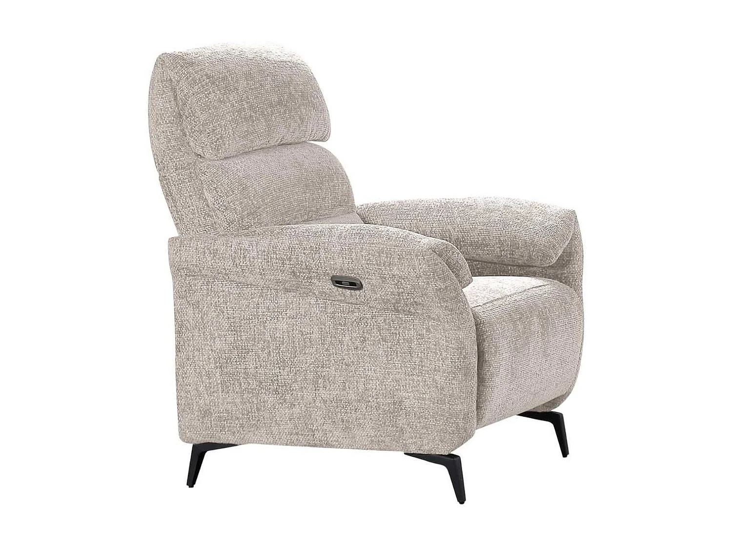 Fauteuil relax électrique tissu maillé ultra doux beige - LAMA