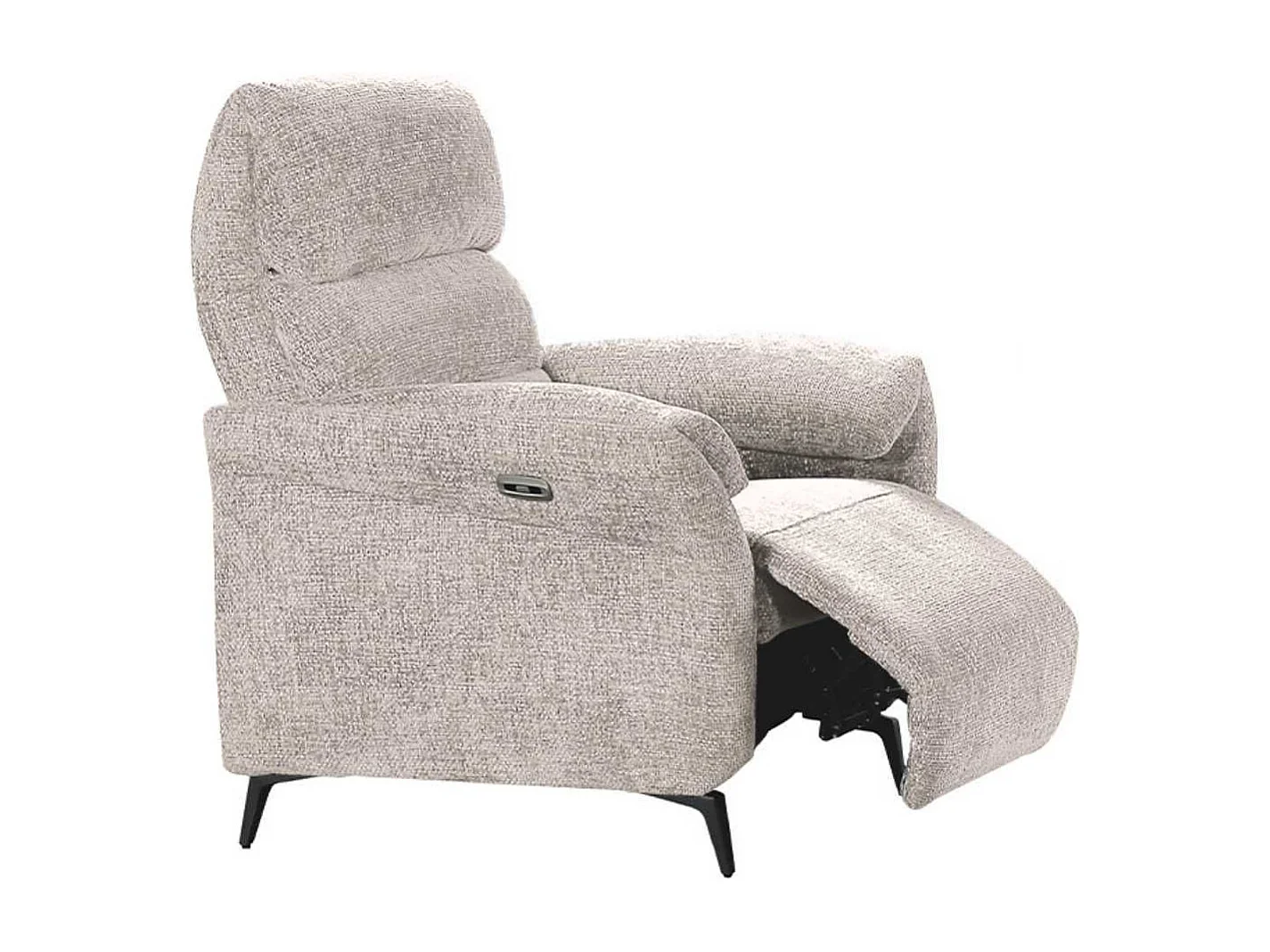 Fauteuil relax électrique tissu maillé ultra doux beige - LAMA