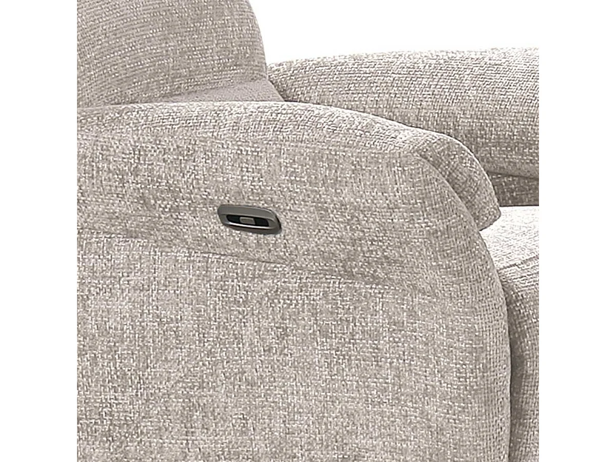 Fauteuil relax électrique tissu maillé ultra doux beige - LAMA