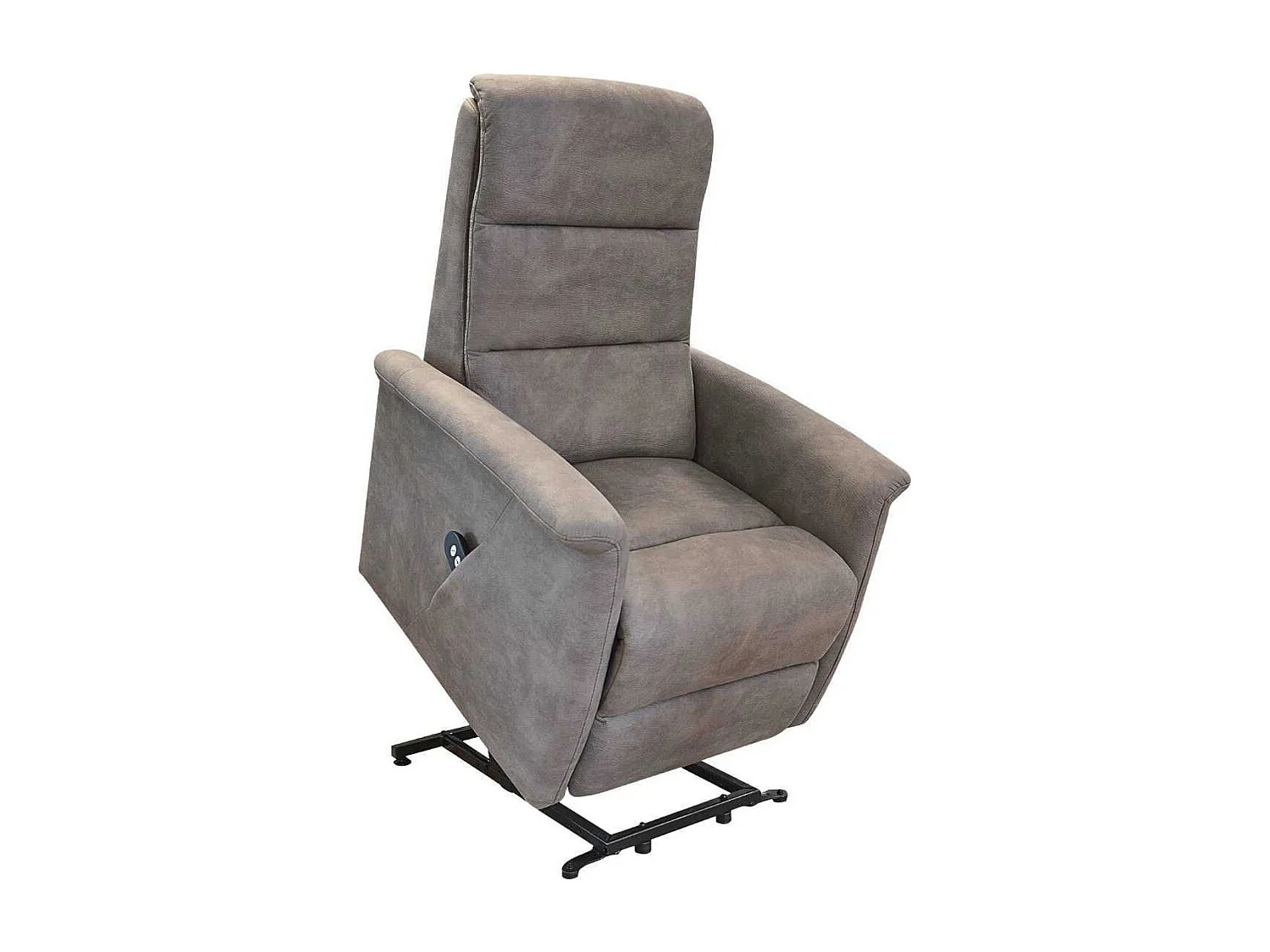 Fauteuil relax électrique releveur mono moteur tissu micro peau brun taupe - MAGIX