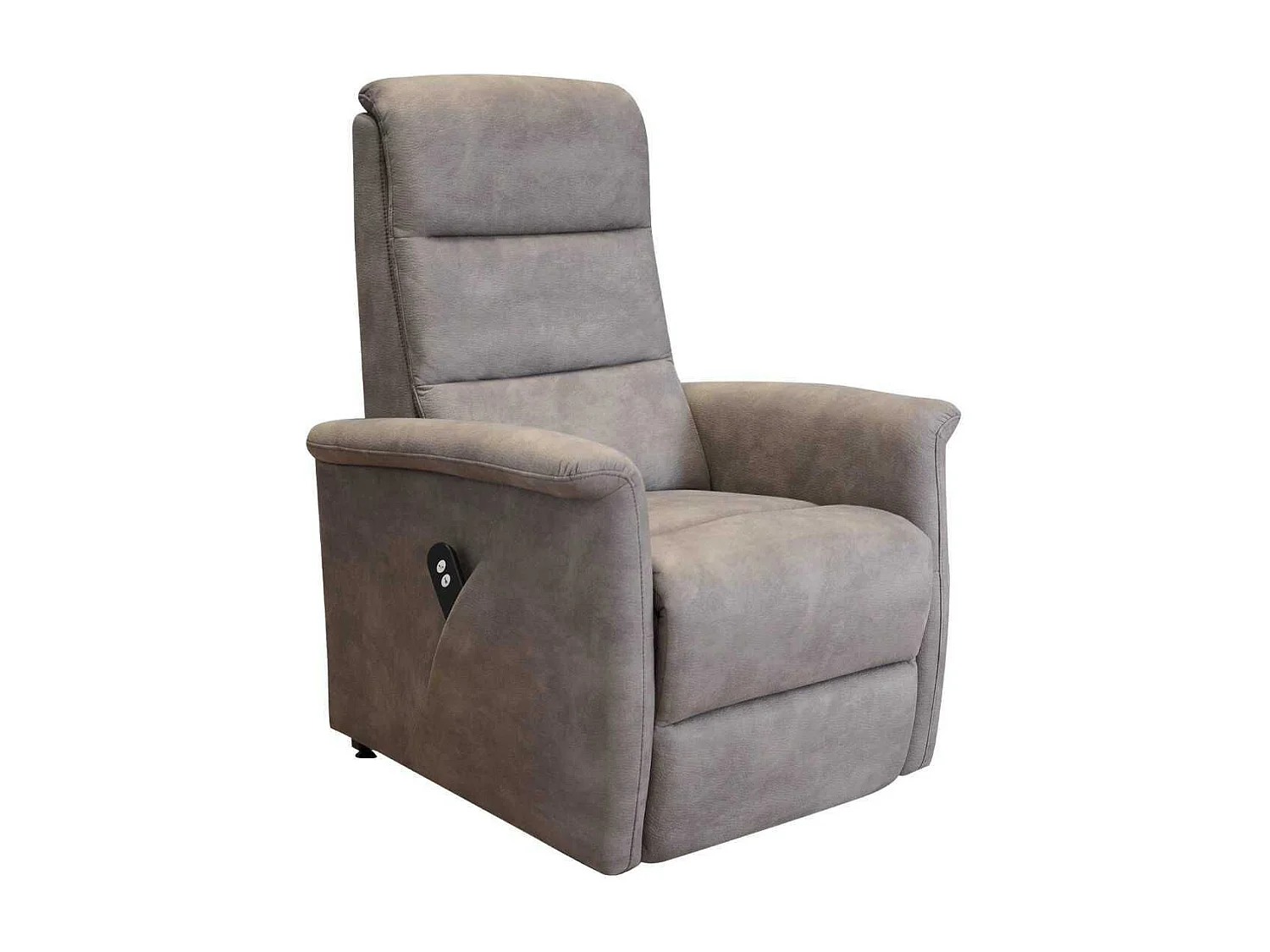 Fauteuil relax électrique releveur mono moteur tissu micro peau brun taupe - MAGIX