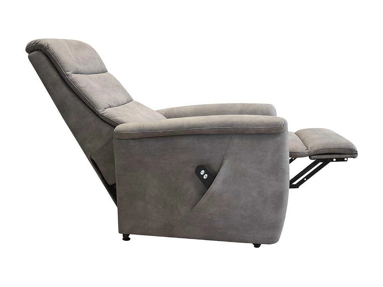 Fauteuil relax électrique releveur mono moteur tissu micro peau brun taupe - MAGIX
