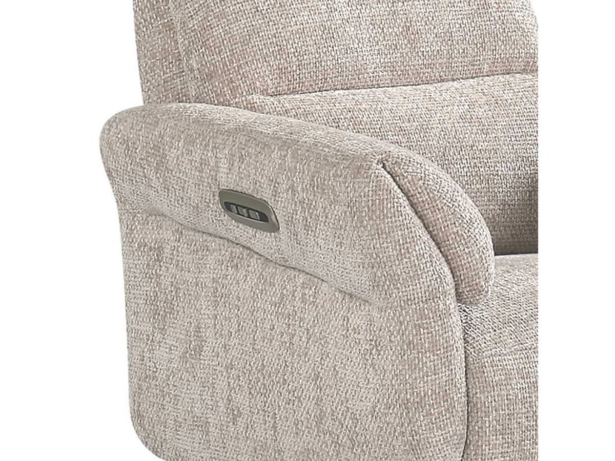 Fauteuil relax électrique pivotant tissu maillé ultra doux beige - LAMA