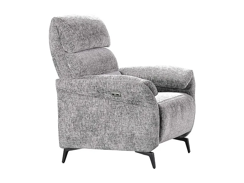 Fauteuil relax électrique tissu maillé ultra doux gris - LAMA
