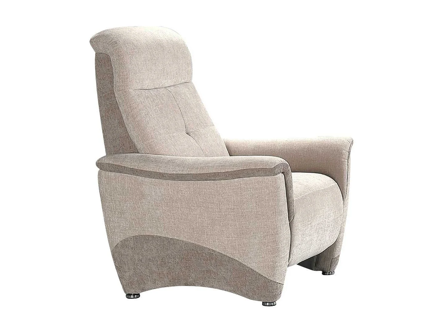 Fauteuil fixe tissu maillé ultra doux bicolore beige - AUSTRAL