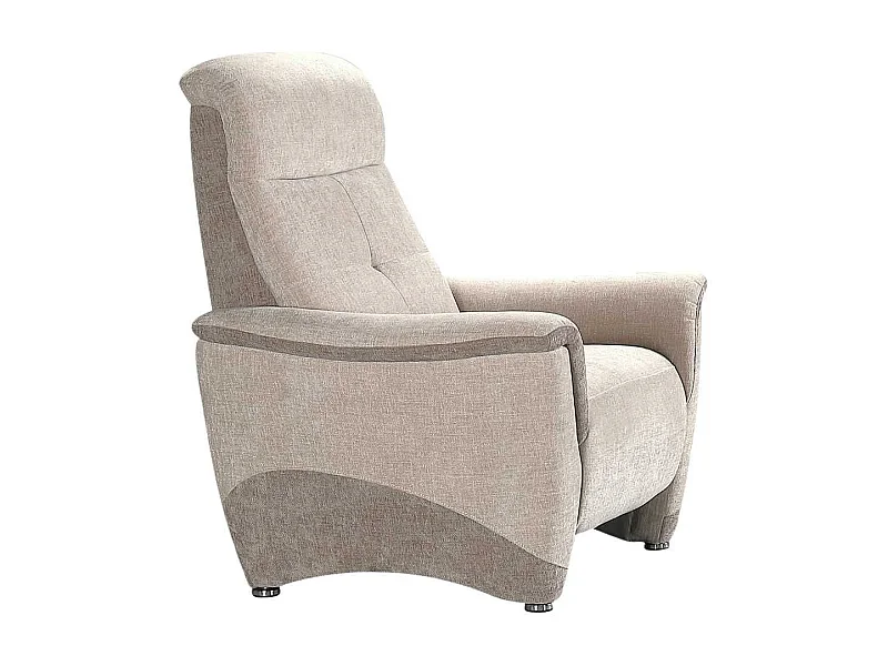 Fauteuil fixe tissu maillé ultra doux bicolore beige - AUSTRAL