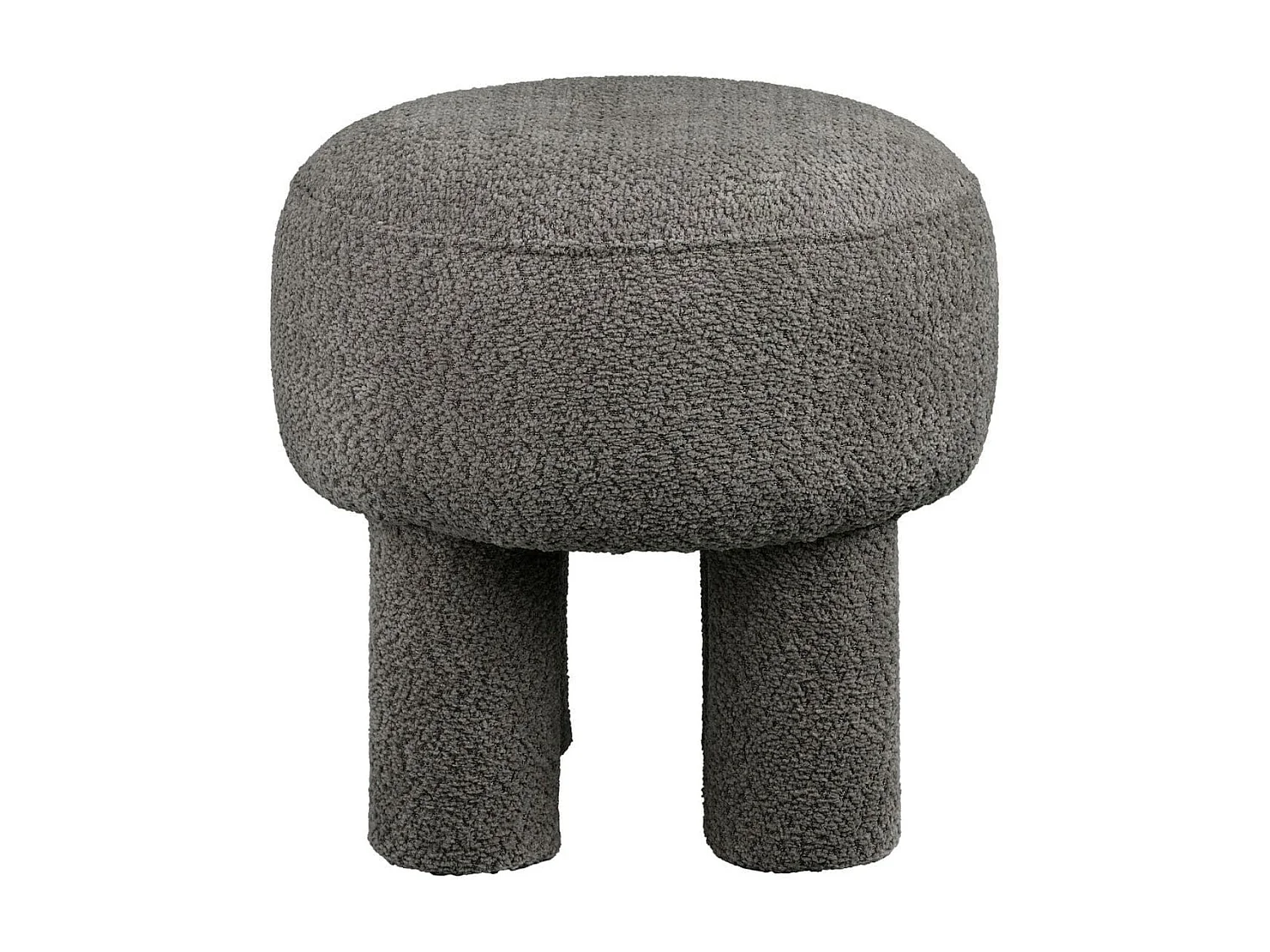 Pouf design 4 pieds en Tissu Bouclé gris - MADELON