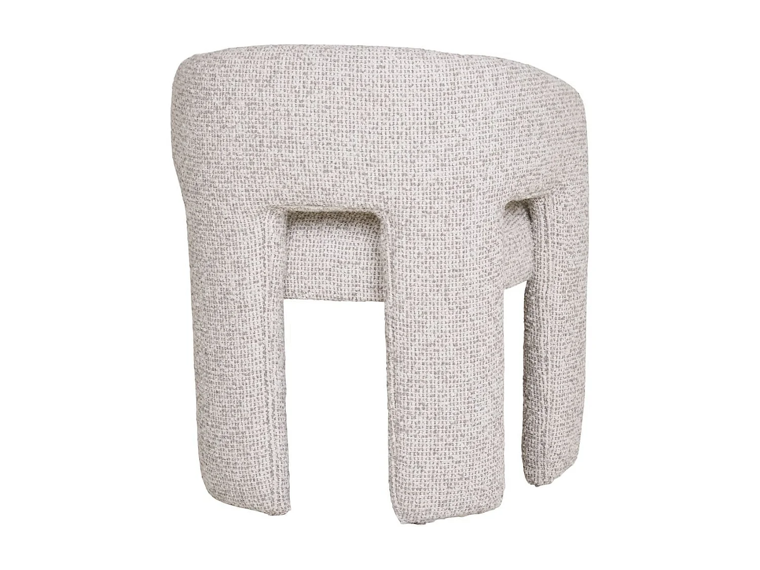 MARYLIN - Fauteuil design assise et pieds en tissu blanc chiné gris