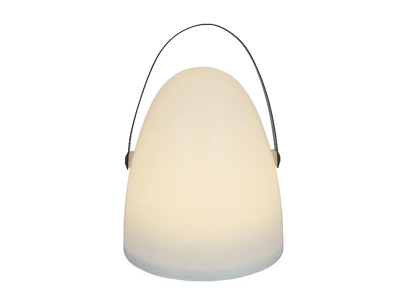 Lampe Sans Fil Blanche Intérieur/Extérieur avec Poignée Métal Noir - AJACCIO