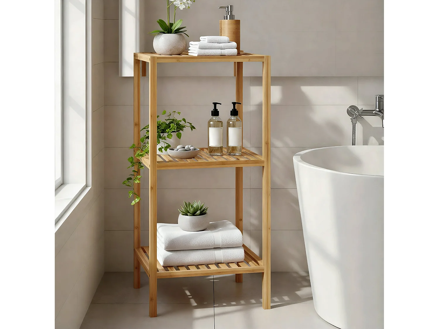 Colonne salle de bain - Bois - S - Nature - Zinnien