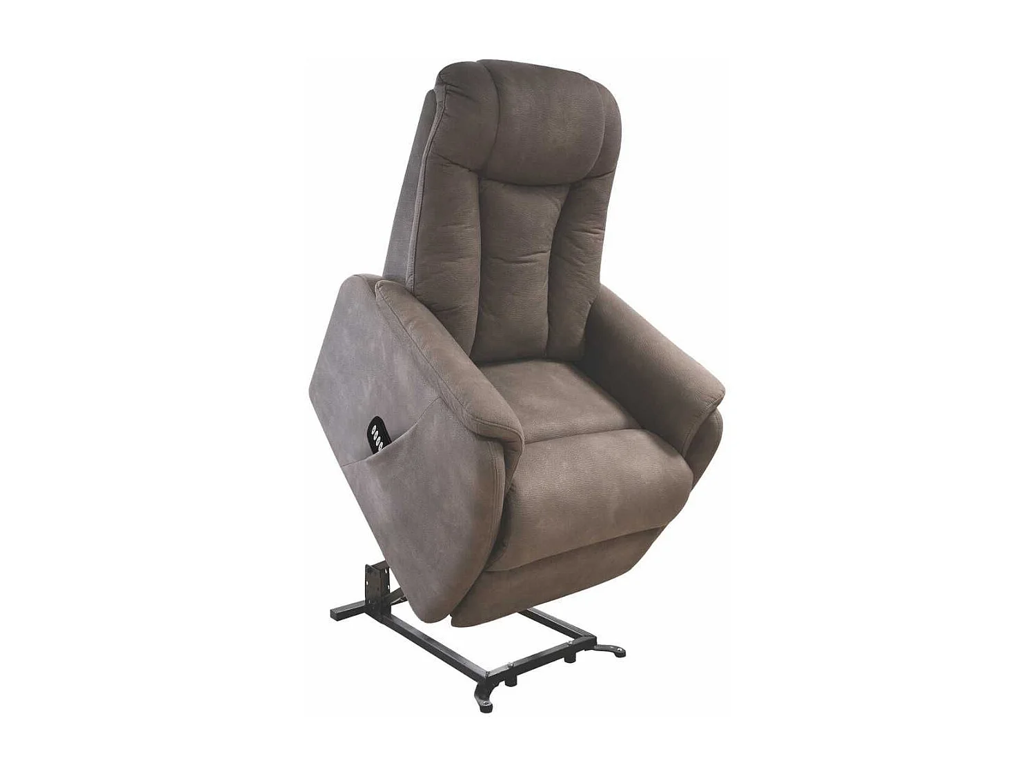 Fauteuil relax électrique releveur bi-moteur tissu micro peau brun - NEDIA