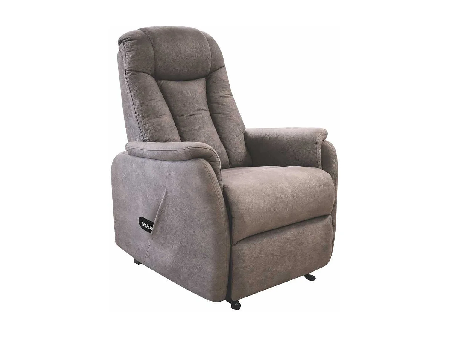 Fauteuil relax électrique releveur bi-moteur tissu micro peau brun - NEDIA