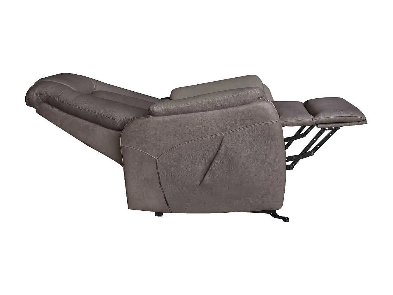 Fauteuil relax électrique releveur bi-moteur tissu micro peau brun - NEDIA