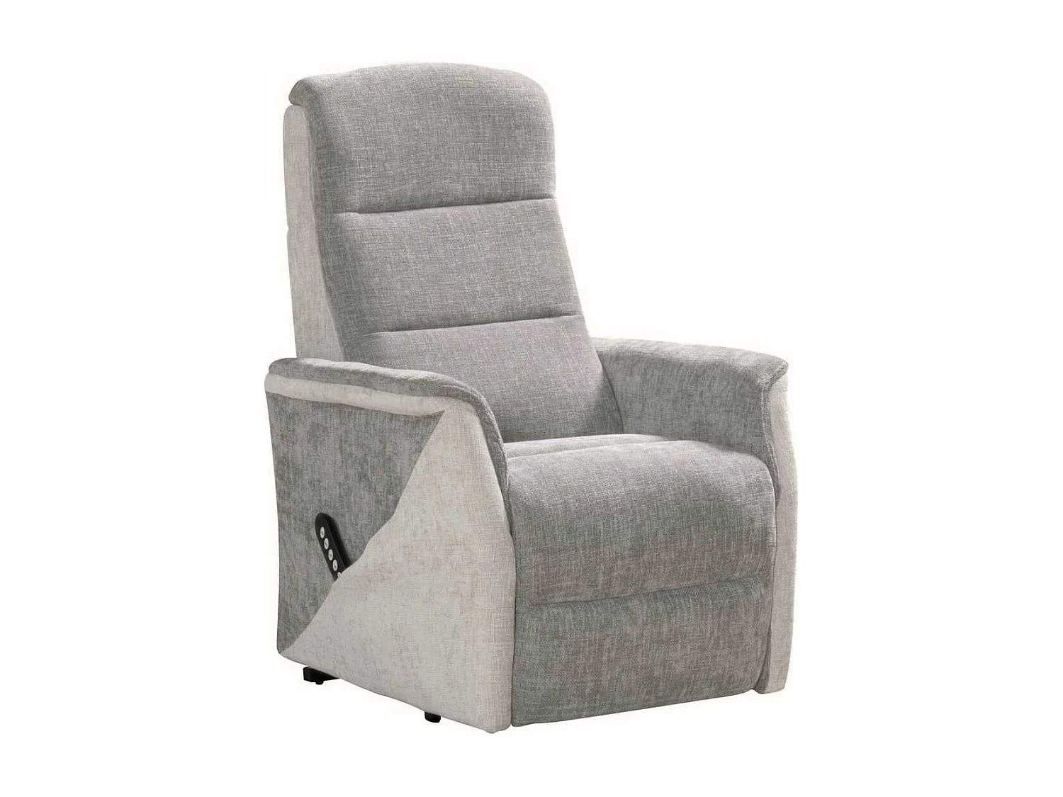 Fauteuil relax électrique releveur bi-moteur tissu maillé bicolore gris spécial petite taille - KLEIN
